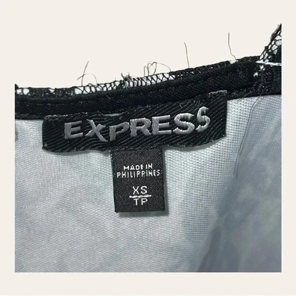 0864. EXPRESS TANK TOP LIKE BLOUSE FULL ZIPPER IN BACK LACE OVERLAY SIZE‎ XS - Picture 5 of 10